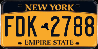 NY license plate FDK2788