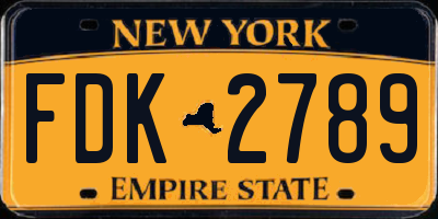 NY license plate FDK2789