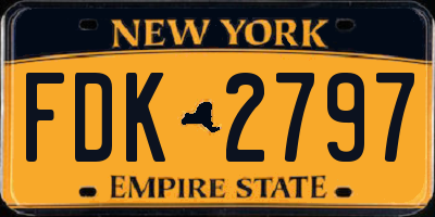 NY license plate FDK2797