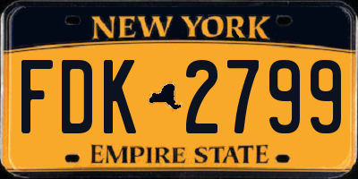 NY license plate FDK2799