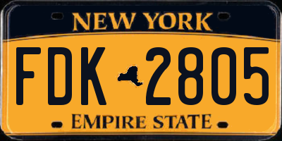 NY license plate FDK2805