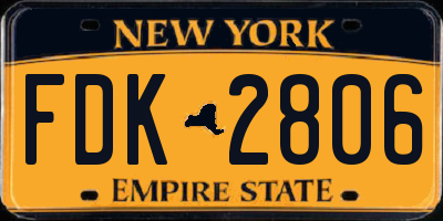 NY license plate FDK2806