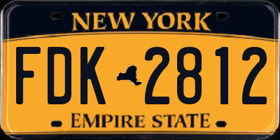 NY license plate FDK2812