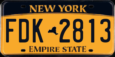 NY license plate FDK2813