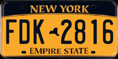 NY license plate FDK2816