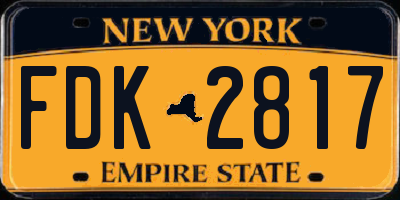 NY license plate FDK2817
