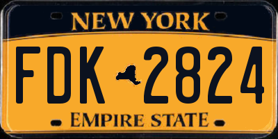 NY license plate FDK2824