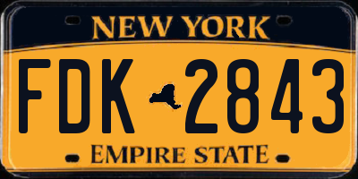 NY license plate FDK2843