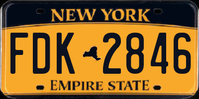 NY license plate FDK2846