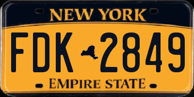 NY license plate FDK2849