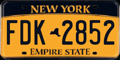 NY license plate FDK2852