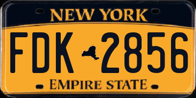 NY license plate FDK2856