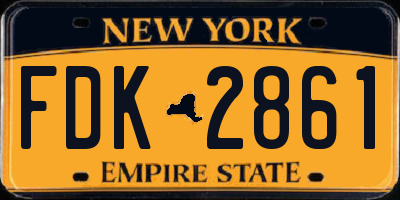 NY license plate FDK2861