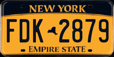NY license plate FDK2879