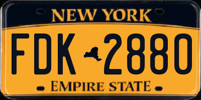 NY license plate FDK2880