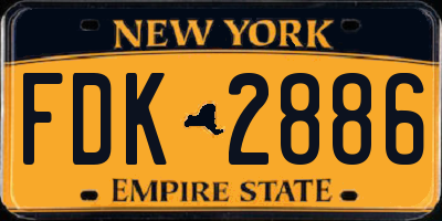 NY license plate FDK2886