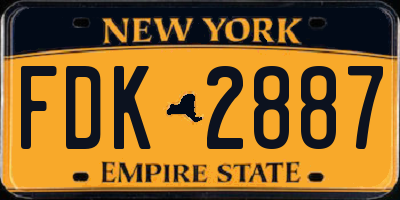 NY license plate FDK2887