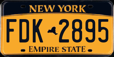 NY license plate FDK2895