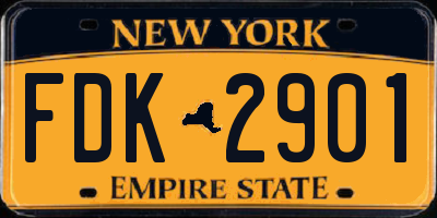 NY license plate FDK2901