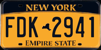 NY license plate FDK2941