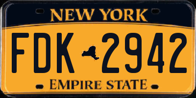 NY license plate FDK2942