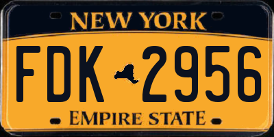 NY license plate FDK2956