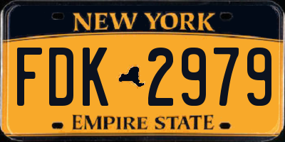 NY license plate FDK2979
