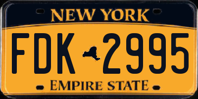 NY license plate FDK2995