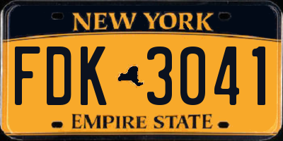 NY license plate FDK3041