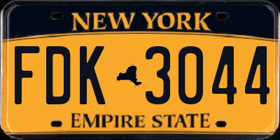 NY license plate FDK3044
