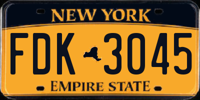 NY license plate FDK3045