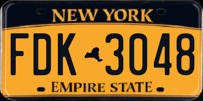 NY license plate FDK3048