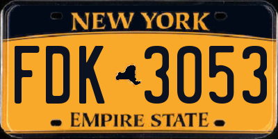 NY license plate FDK3053