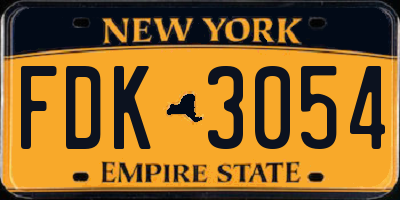 NY license plate FDK3054