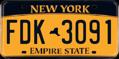 NY license plate FDK3091