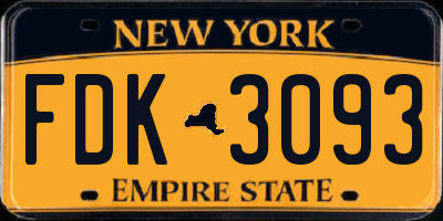 NY license plate FDK3093