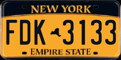 NY license plate FDK3133