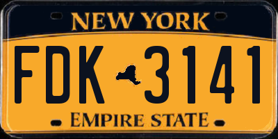 NY license plate FDK3141