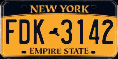 NY license plate FDK3142