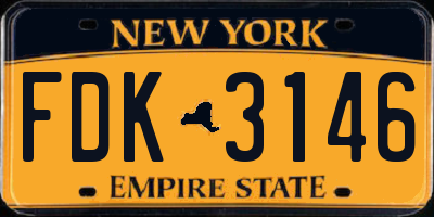 NY license plate FDK3146