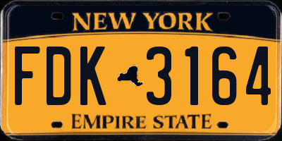 NY license plate FDK3164