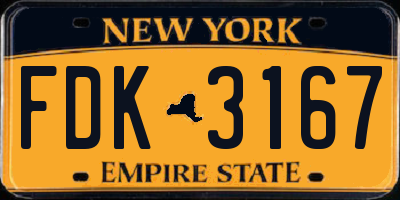 NY license plate FDK3167