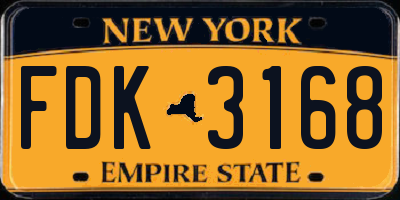 NY license plate FDK3168