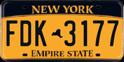 NY license plate FDK3177
