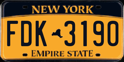 NY license plate FDK3190