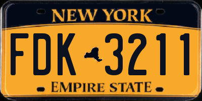 NY license plate FDK3211