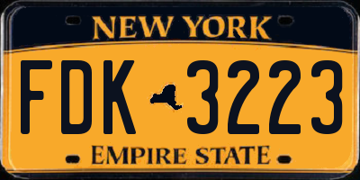 NY license plate FDK3223
