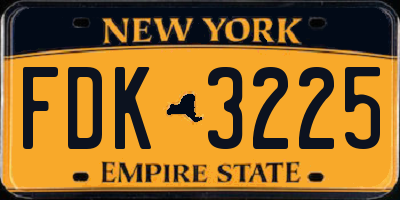 NY license plate FDK3225