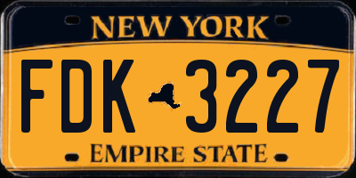 NY license plate FDK3227