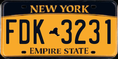 NY license plate FDK3231